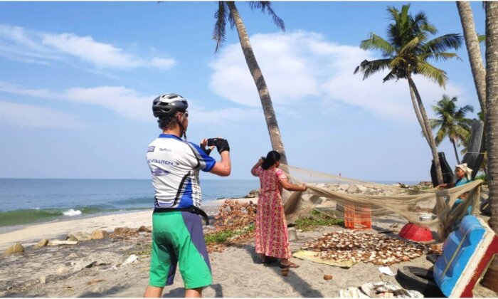 Cycling to Kovalam