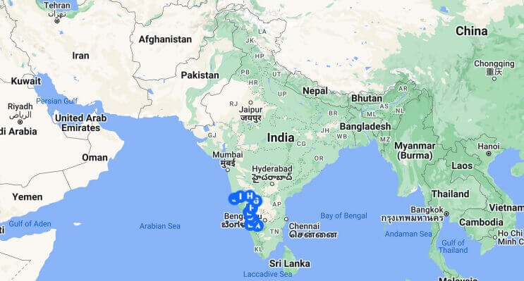 Karnataka to Goa Cycling Route Map