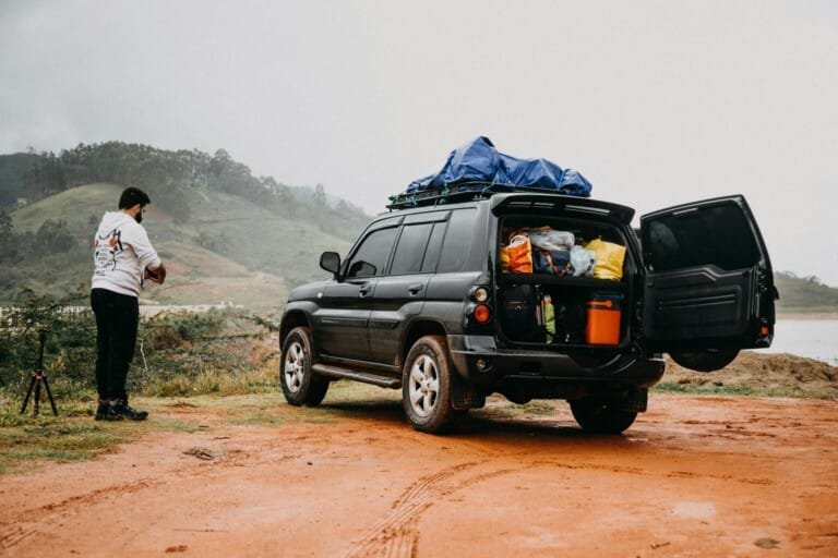 Refreshments and Lugages loaded on to support Vehicle